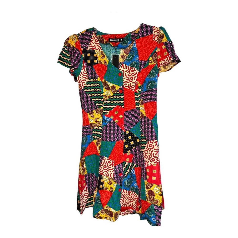 Dangerfield Multicolor Patchwork Mini Dress - image 3